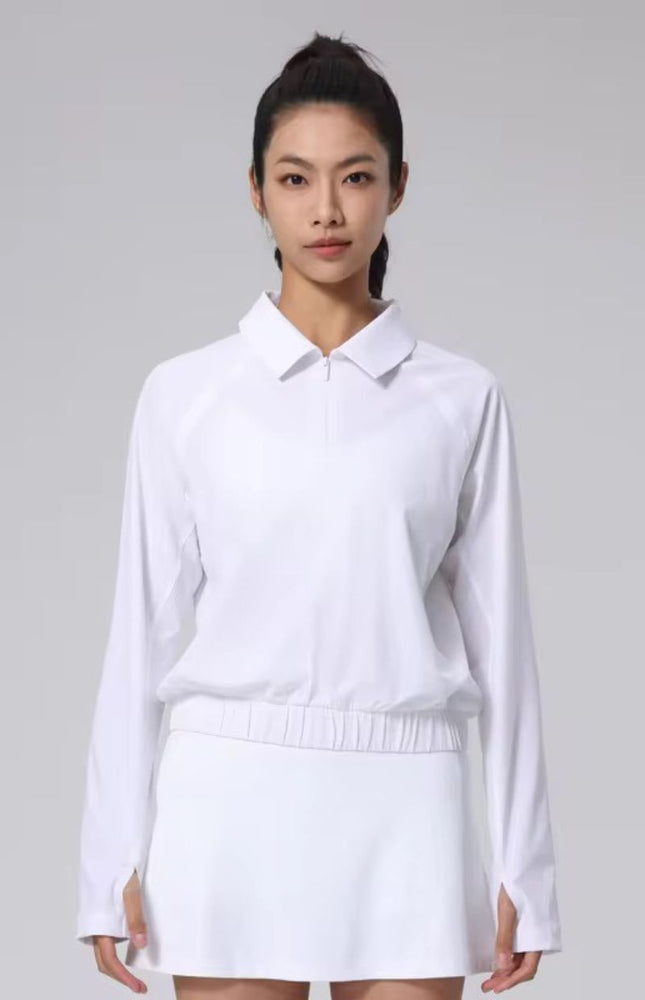 Collared Zip Up Tennis Blouse ANJE REBEL