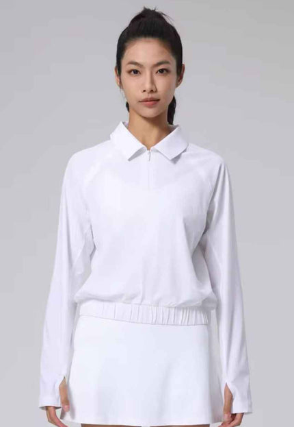 Collared Zip Up Tennis Blouse