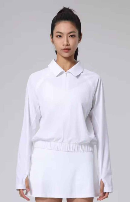 Collared Zip Up Tennis Blouse