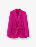 Double Breasted Ribbon-Front Long Jacket