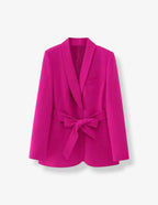 Double Breasted Ribbon-Front Long Jacket