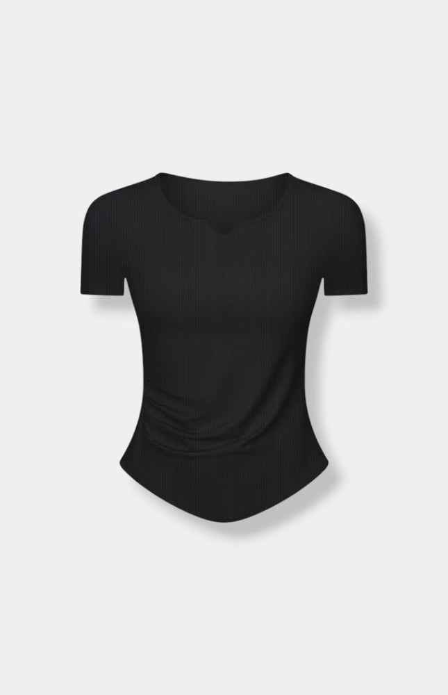 Recycled Soft V-Neck Yoga Shirt ANJE REBEL