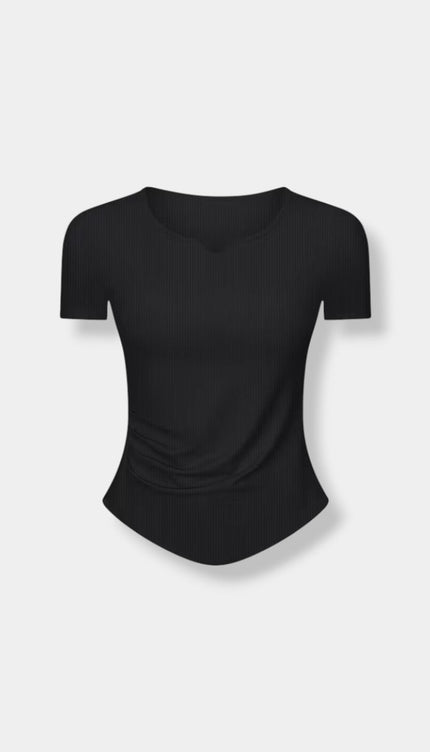 Recycled Soft V-Neck Yoga Shirt ANJE REBEL