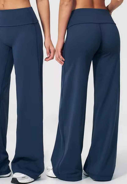 Straight-Cut Foldover Flare Pants