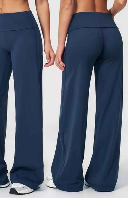 Straight-Cut Foldover Flare Pants