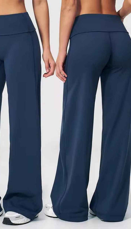 Straight-Cut Foldover Flare Pants