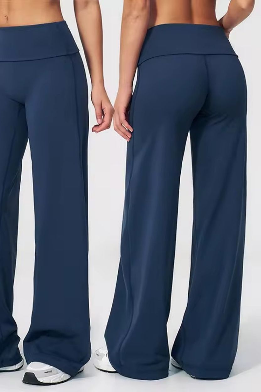 Straight-Cut Foldover Flare Pants ANJE REBEL