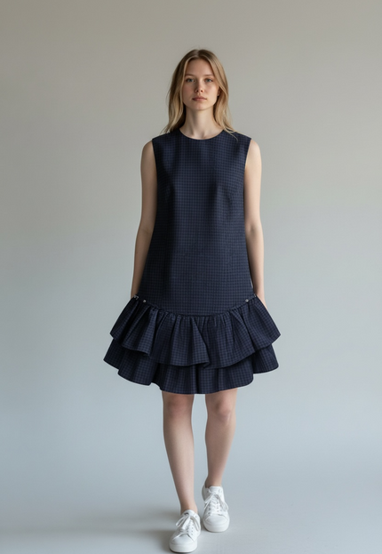 London Plaids Frilly Mini Dress ANJE REBEL