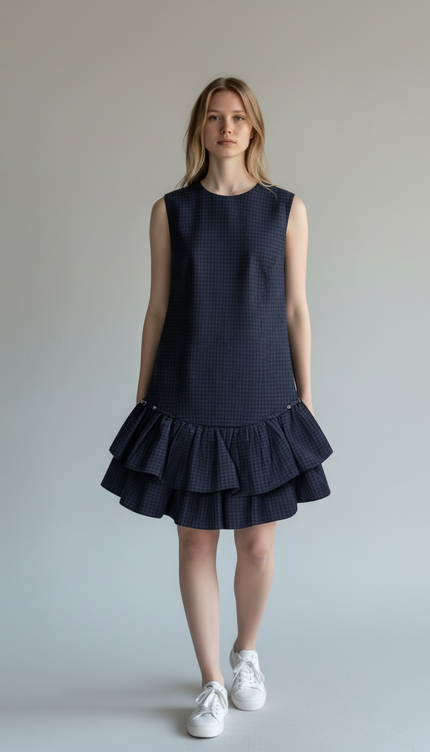 London Plaids Frilly Mini Dress ANJE REBEL