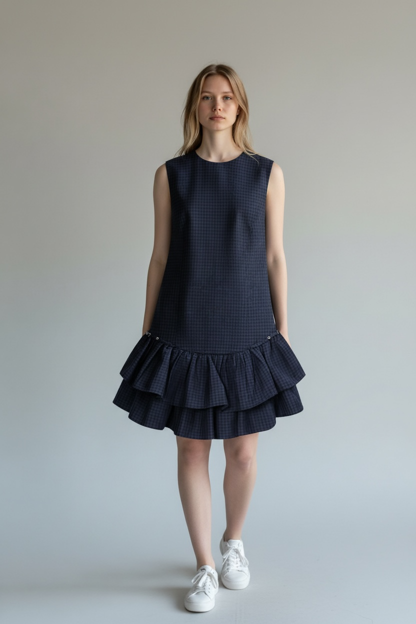 London Plaids Frilly Mini Dress ANJE REBEL