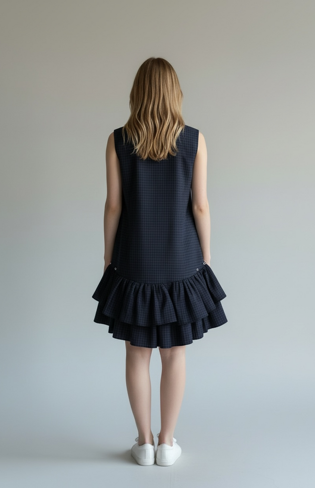 London Plaids Frilly Mini Dress ANJE REBEL