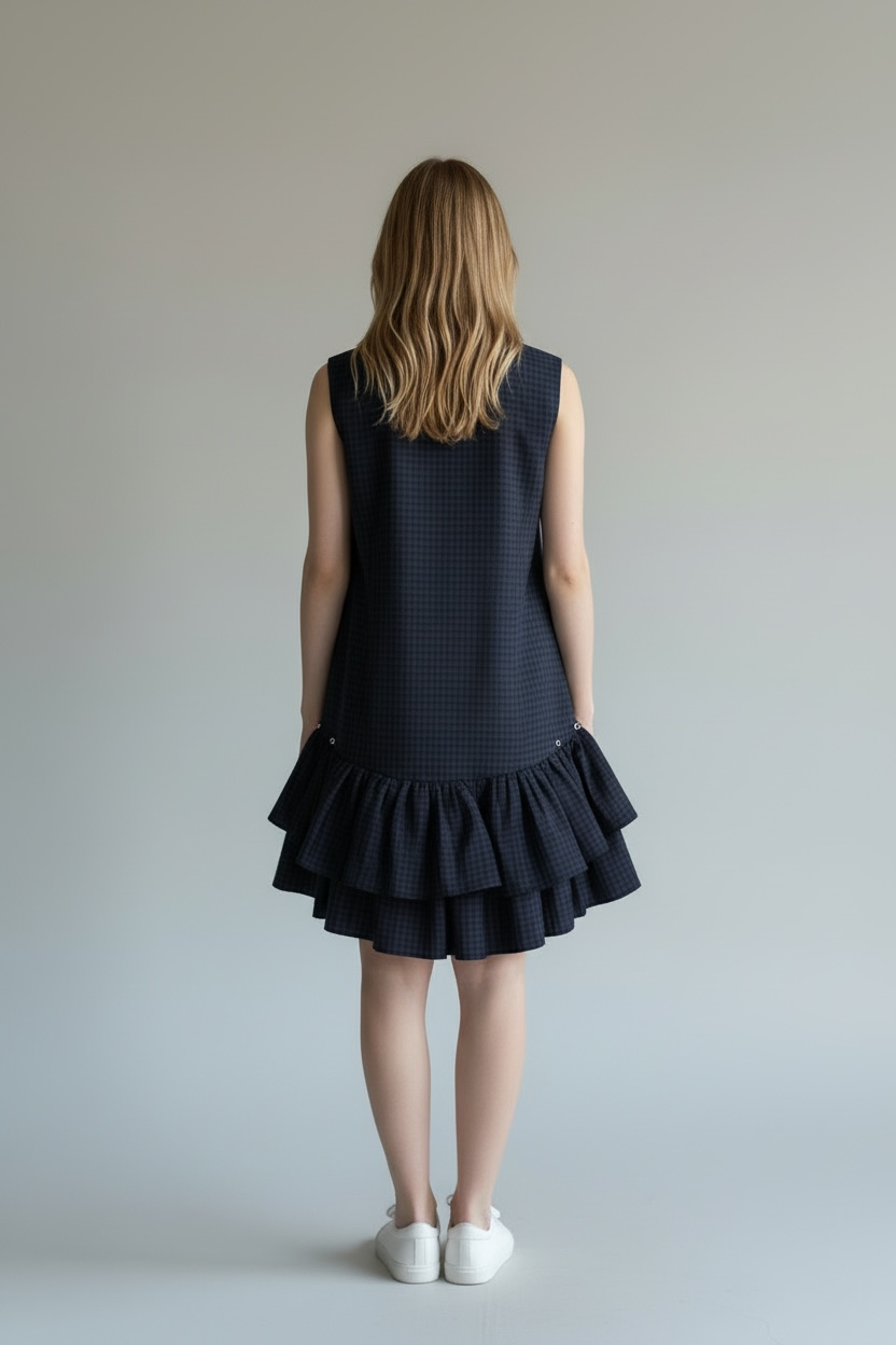 London Plaids Frilly Mini Dress ANJE REBEL