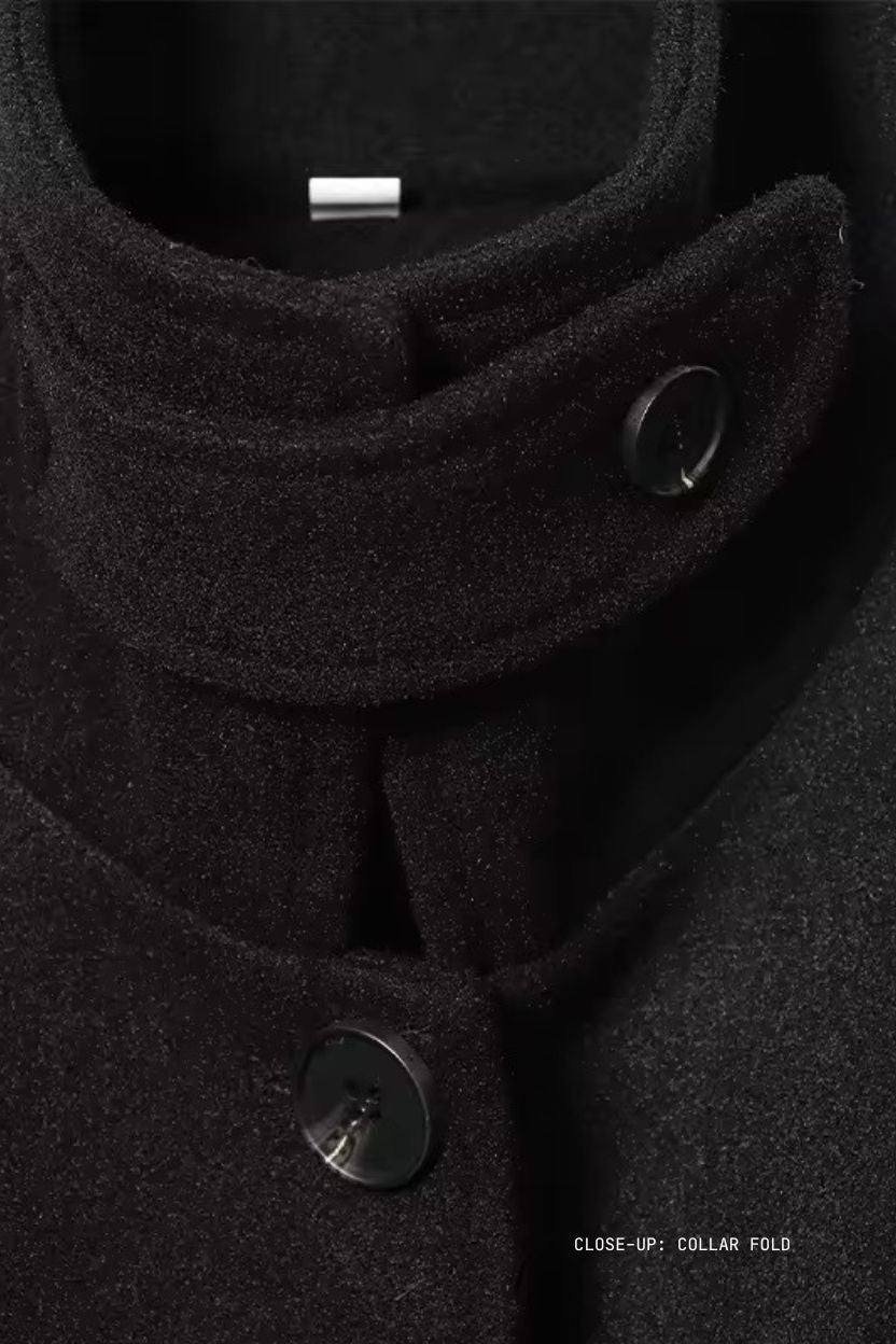 High Collar  Buttoned Coat