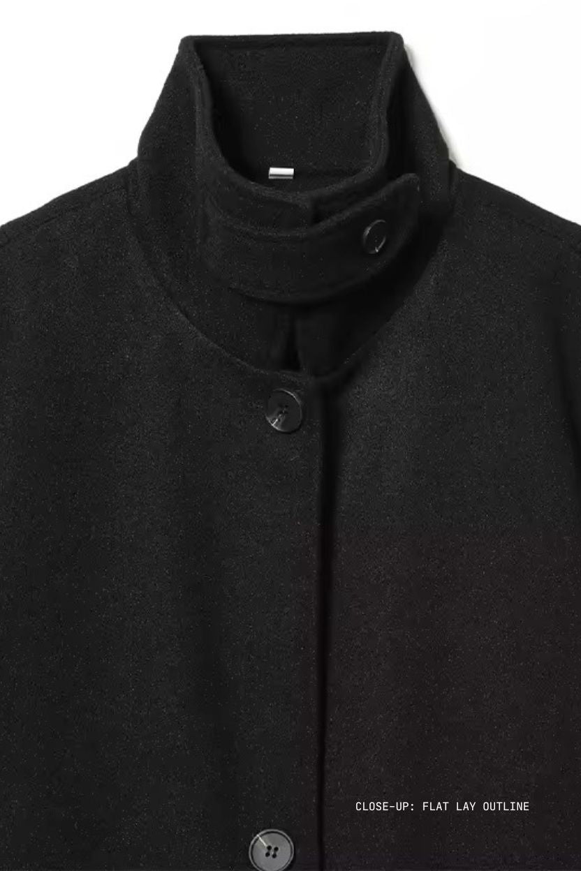 High Collar  Buttoned Coat