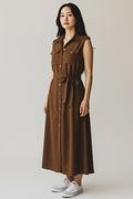 Safari Sleeveless Long Dress