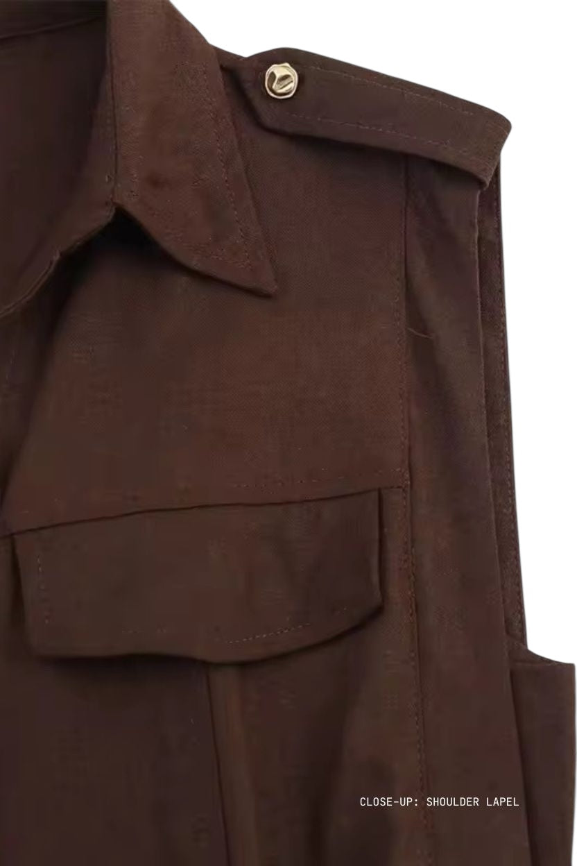 Safari Sleeveless Long Dress