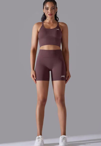 Knitted Supportive Straps Sports Bra and Short Tights Set ANJE REBEL