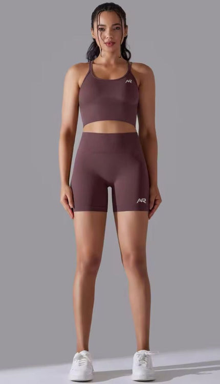 Knitted Supportive Straps Sports Bra and Short Tights Set ANJE REBEL