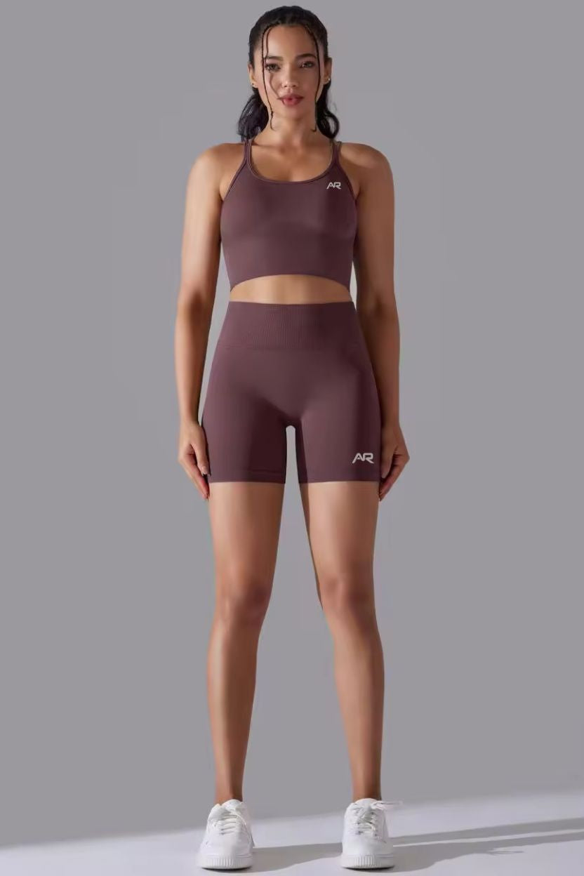 Knitted Supportive Straps Sports Bra and Short Tights Set ANJE REBEL