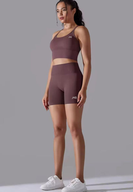 Knitted Supportive Straps Sports Bra and Short Tights Set ANJE REBEL
