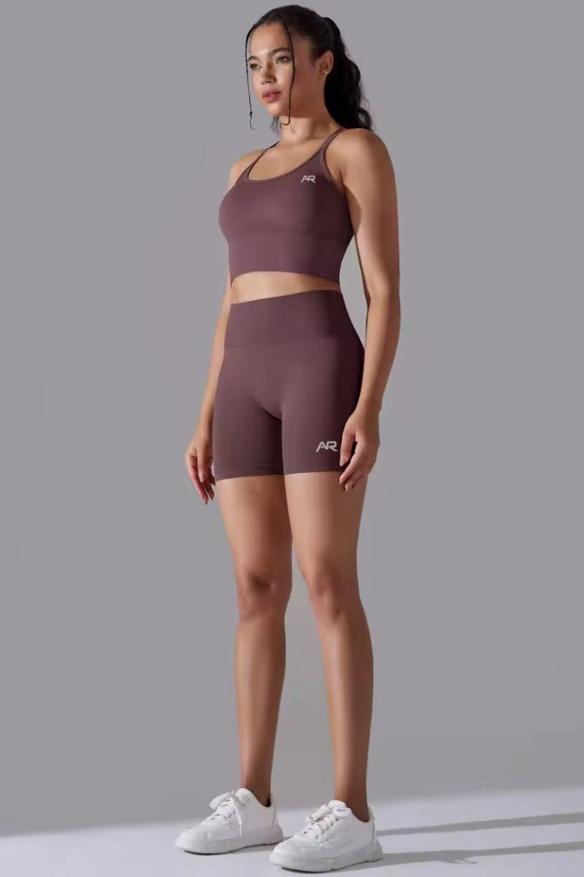 Knitted Supportive Straps Sports Bra and Short Tights Set ANJE REBEL