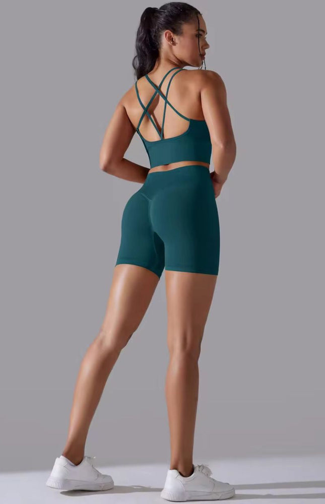 Knitted Supportive Straps Sports Bra and Short Tights Set ANJE REBEL