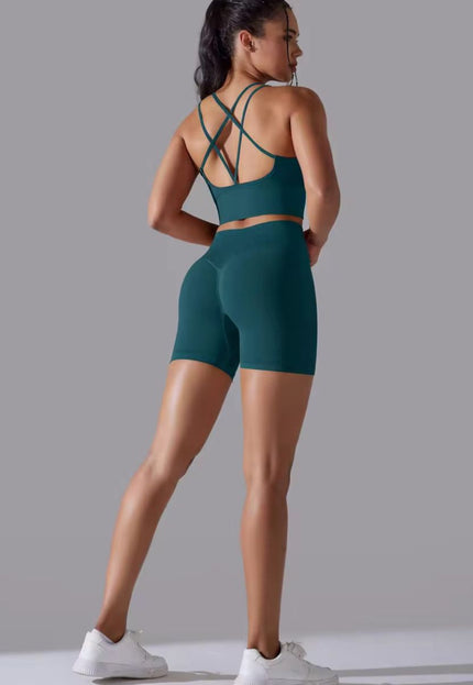 Knitted Supportive Straps Sports Bra and Short Tights Set ANJE REBEL