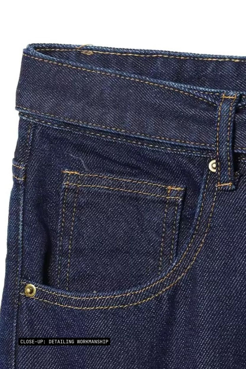 Indigo Recycled Cotton Straight-Cut Jeans ANJE REBEL