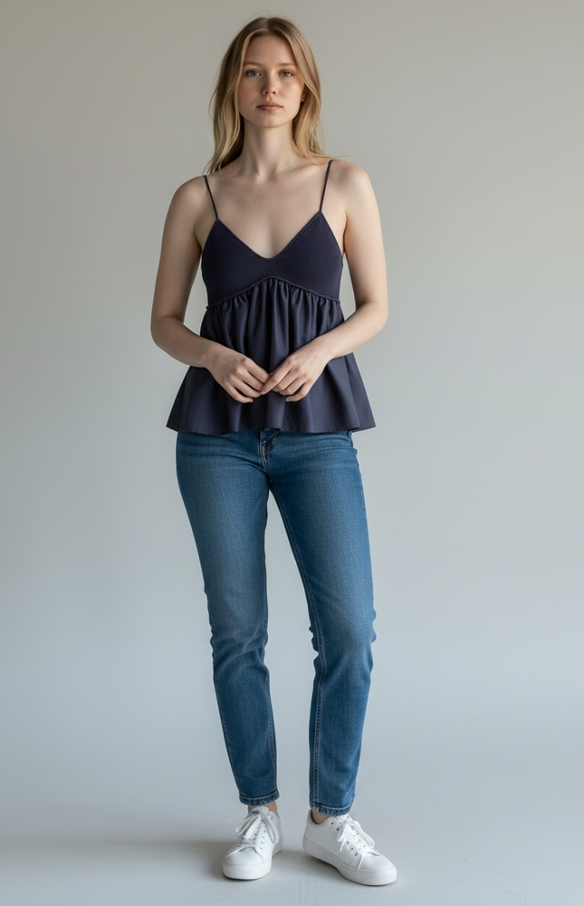 Knitted Thin Straps Bralette Top ANJE REBEL