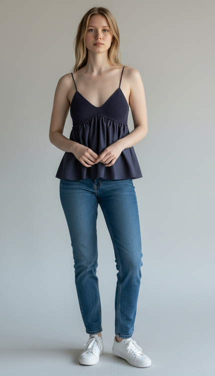 Knitted Thin Straps Bralette Top ANJE REBEL
