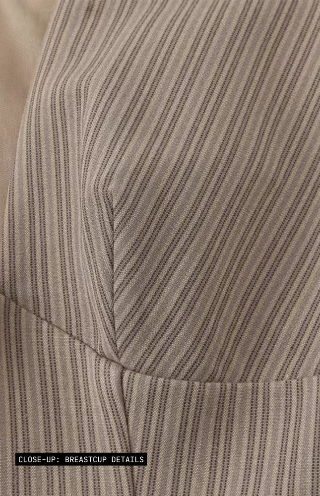 Plunging V-Neck Pinstripe Mini Dress ANJE REBEL