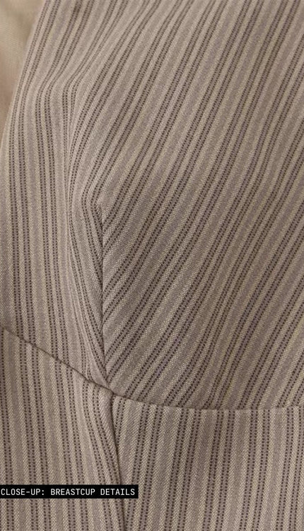 Plunging V-Neck Pinstripe Mini Dress ANJE REBEL