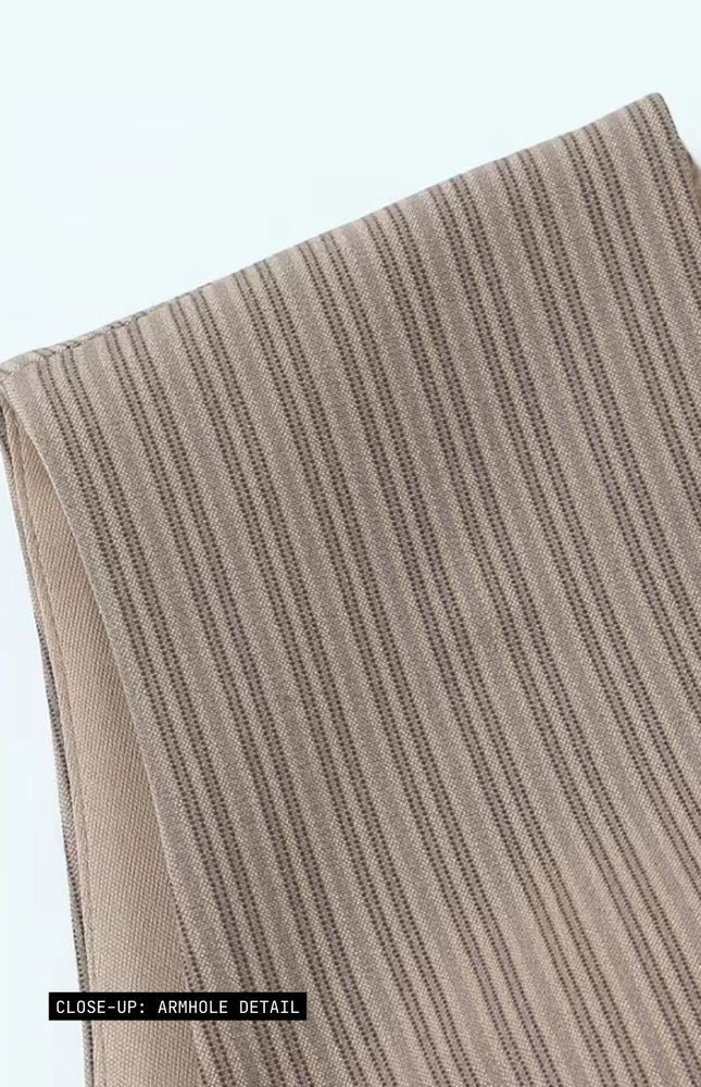 Plunging V-Neck Pinstripe Mini Dress ANJE REBEL