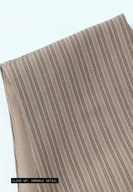 Plunging V-Neck Pinstripe Mini Dress ANJE REBEL