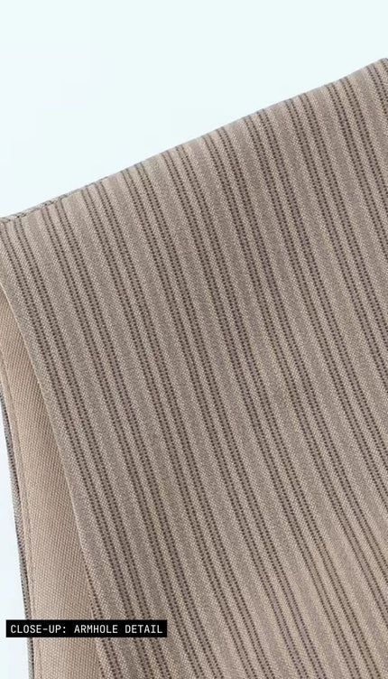 Plunging V-Neck Pinstripe Mini Dress ANJE REBEL