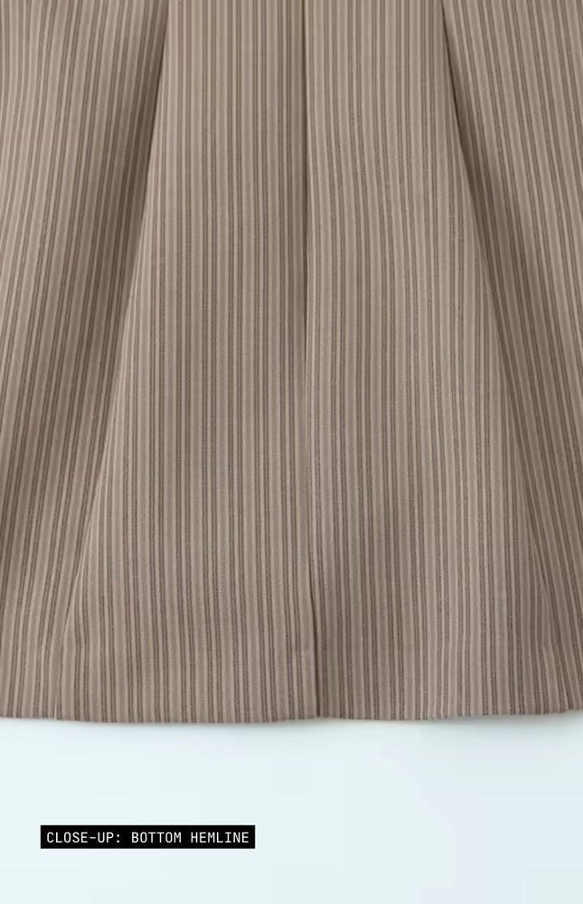 Plunging V-Neck Pinstripe Mini Dress ANJE REBEL