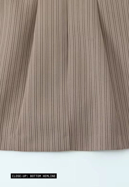Plunging V-Neck Pinstripe Mini Dress ANJE REBEL