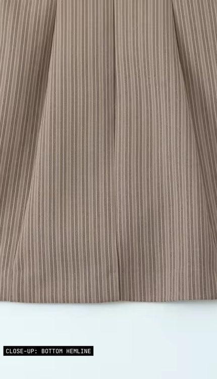 Plunging V-Neck Pinstripe Mini Dress ANJE REBEL