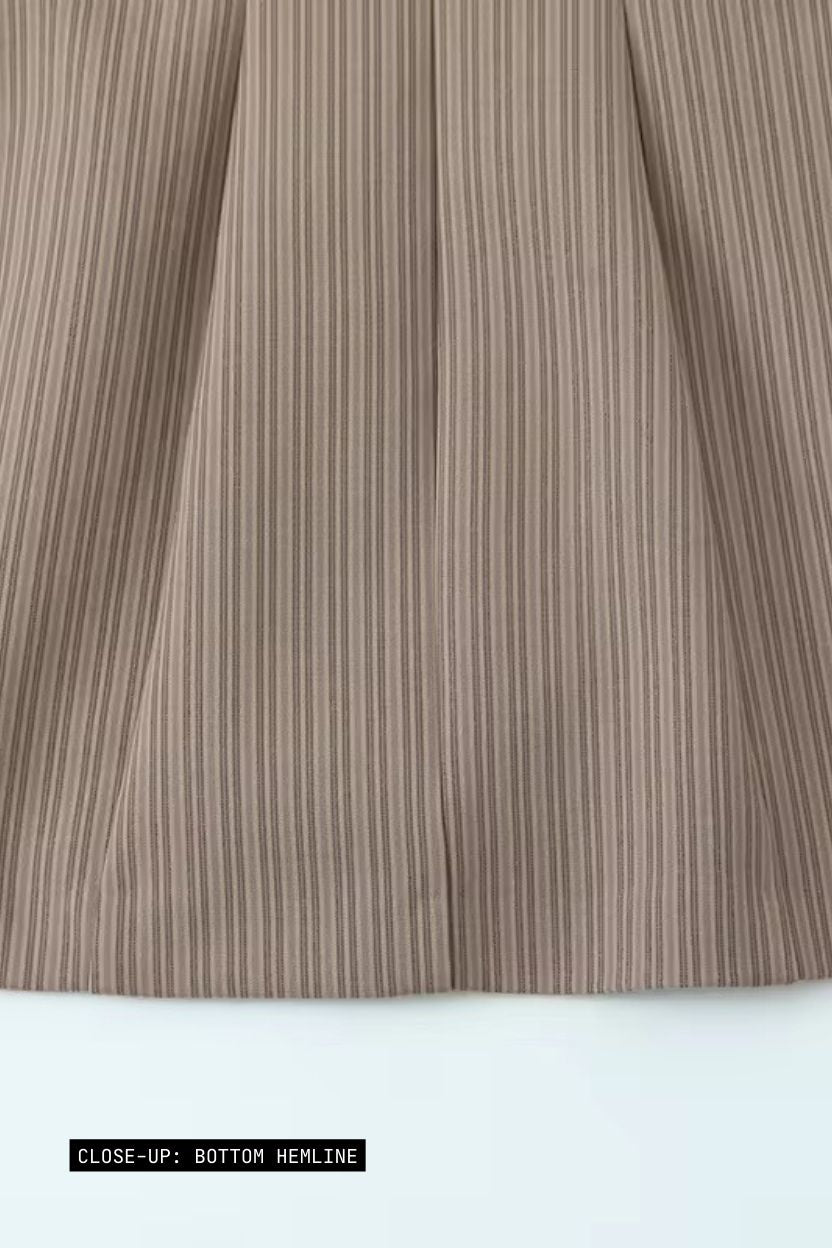 Plunging V-Neck Pinstripe Mini Dress ANJE REBEL