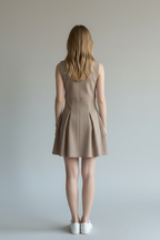Plunging V-Neck Pinstripe Mini Dress ANJE REBEL