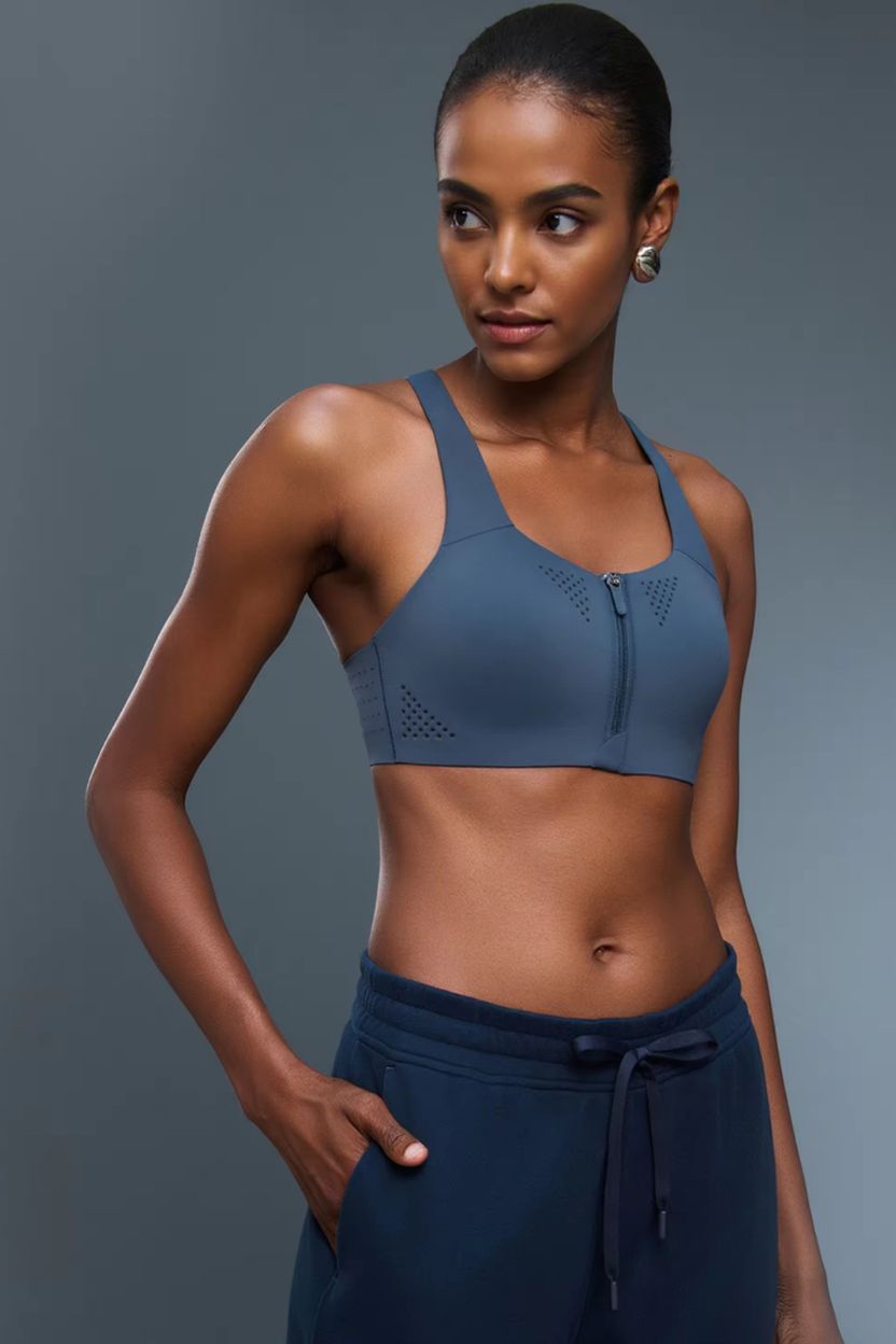 Organic Zip Up High-Impact Sports Bra ANJE REBEL