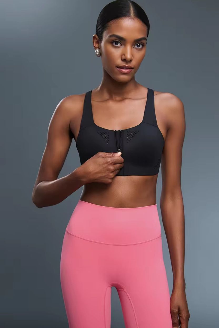Organic Zip Up High-Impact Sports Bra ANJE REBEL