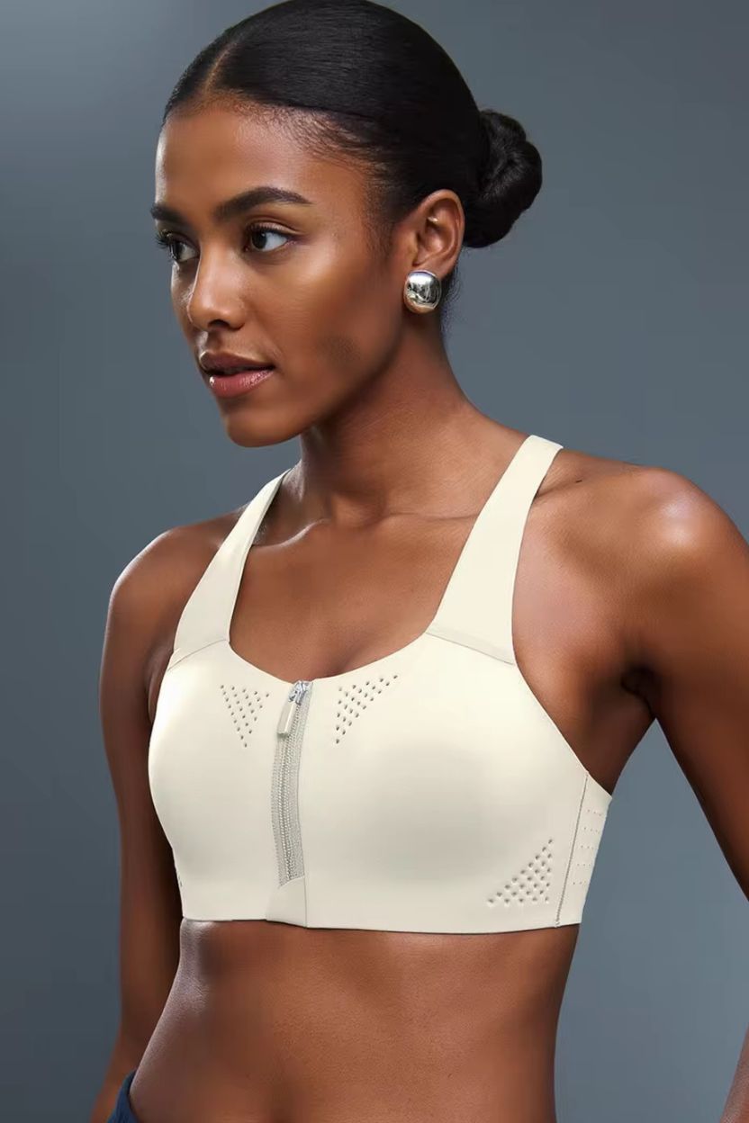 Organic Zip Up High-Impact Sports Bra ANJE REBEL
