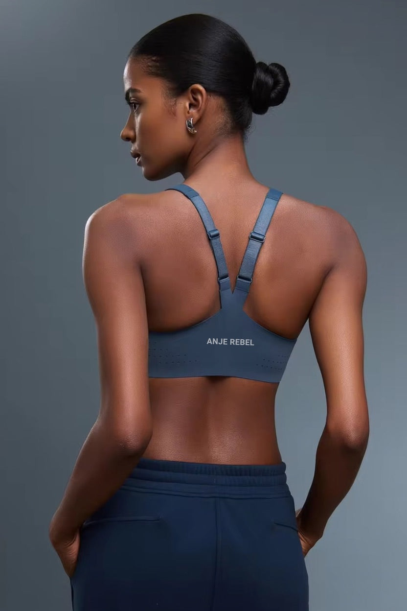 Organic Zip Up High-Impact Sports Bra ANJE REBEL