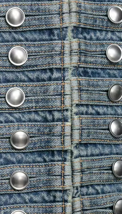 Military Style Denim Jacket ANJE REBEL