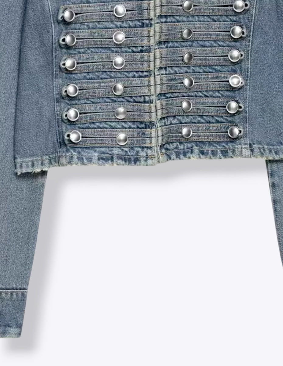 Military Style Denim Jacket ANJE REBEL