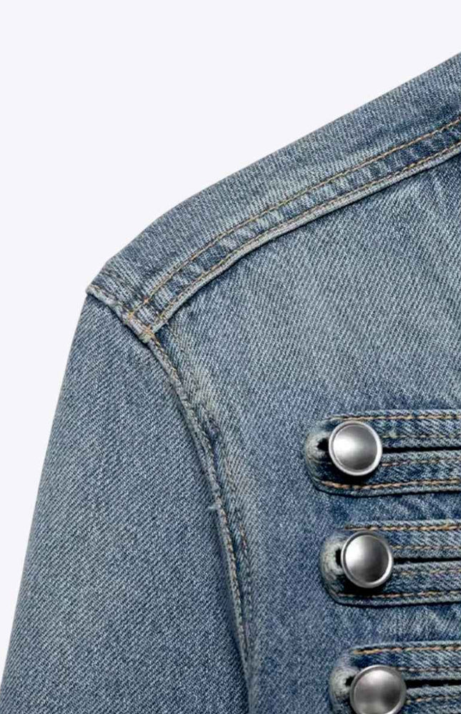 Military Style Denim Jacket