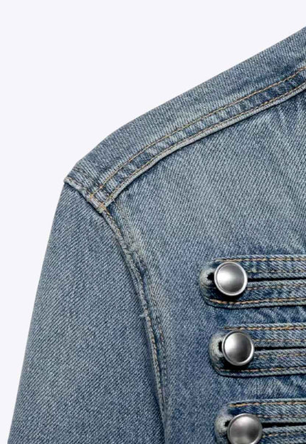 Military Style Denim Jacket