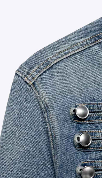 Military Style Denim Jacket