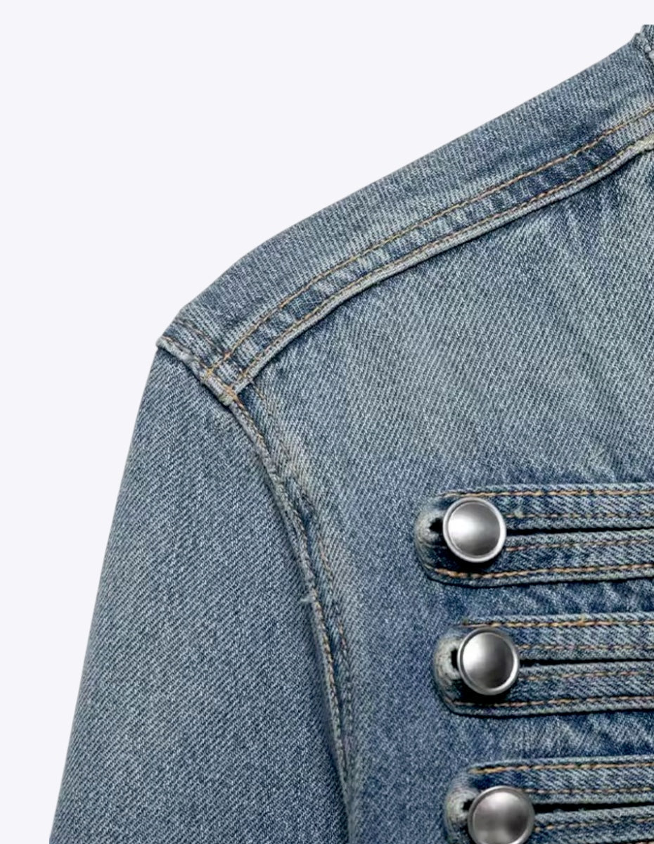 Military Style Denim Jacket ANJE REBEL
